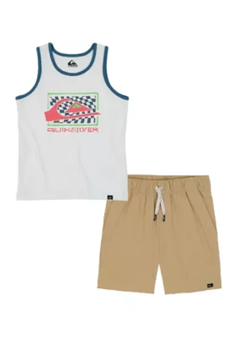 Boys 4-7 Sleeveless Tech Graphic T-Shirt and Shorts Set