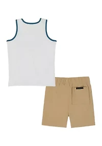 Boys 4-7 Sleeveless Tech Graphic T-Shirt and Shorts Set