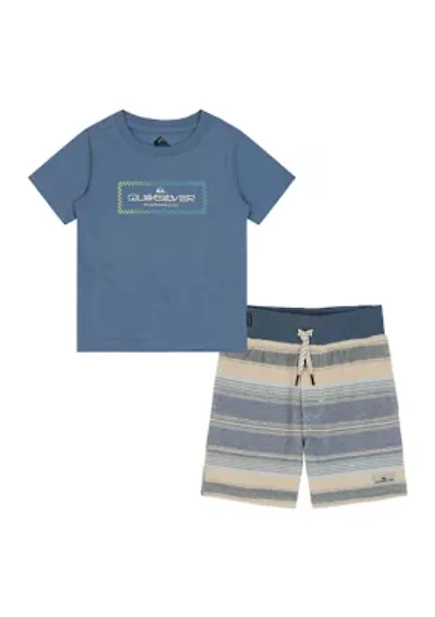Boys 4-7 Graphic T-Shirt and Printed French Terry Shorts Set