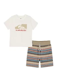 Boys 4-7 Graphic T-Shirt and Printed French Terry Shorts Set