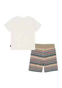 Boys 4-7 Graphic T-Shirt and Printed French Terry Shorts Set