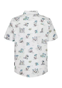 Boys 8-20 Short Sleeve Print Woven Shirt