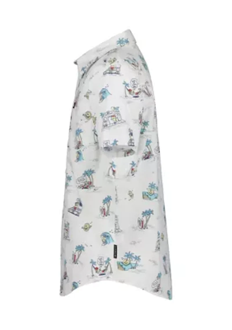 Boys 8-20 Short Sleeve Print Woven Shirt