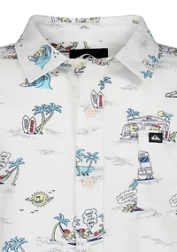 Boys 8-20 Short Sleeve Print Woven Shirt