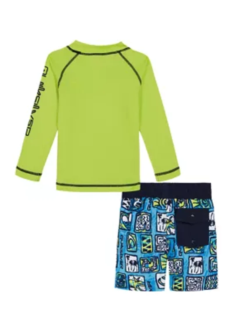 Boys 4-7 Graphic Surf Shirt and Printed Board Shirts