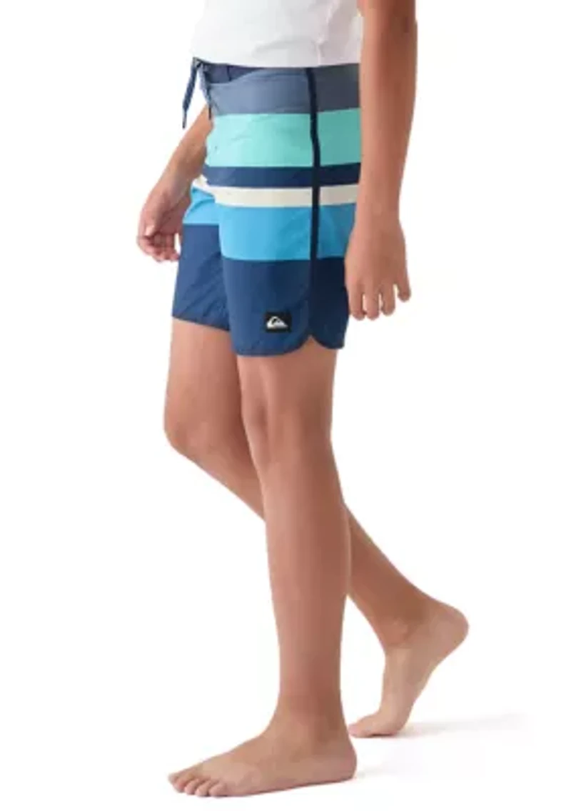 Boys 8-20 Everyday Stripe Swim Trunks