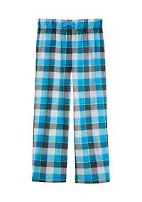 Boys Blue Plaid Pajama Pants