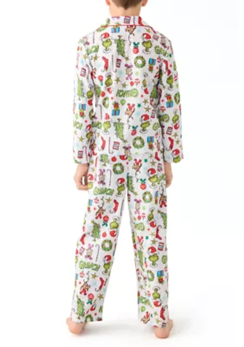 Boys 4-10 Grinch Coat Pajama Set