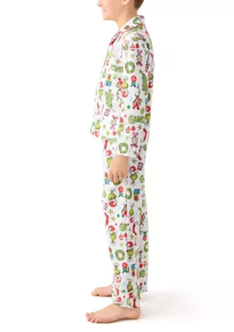 Boys 4-10 Grinch Coat Pajama Set