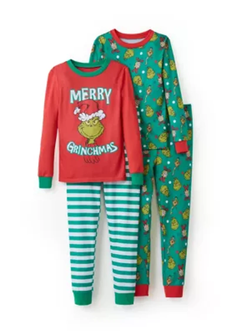 Boys 4-7 Grinch 4-Piece Pajama Set