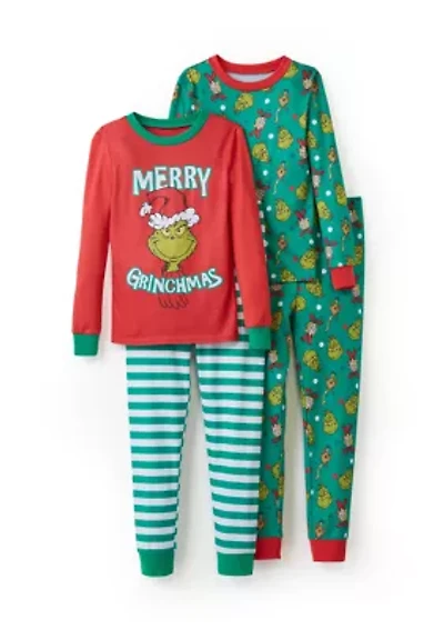 Boys 4-7 Grinch 4-Piece Pajama Set