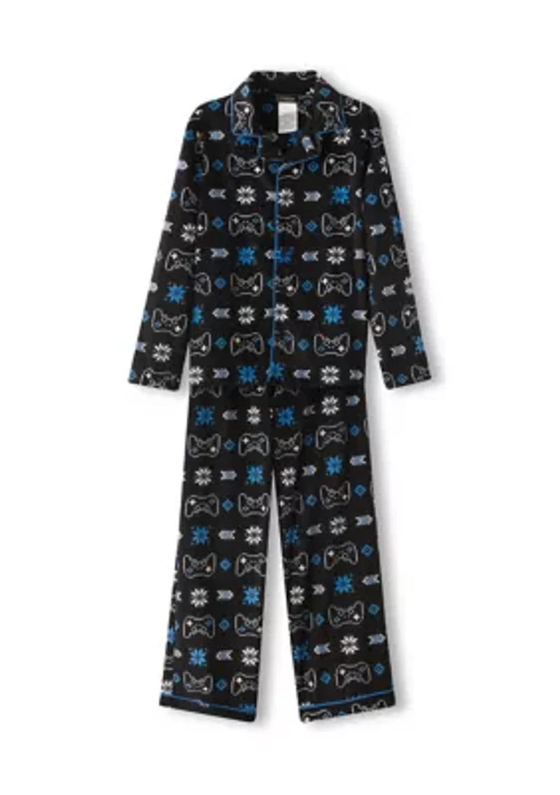 Boys 6-16 Controller Print Pajama Set