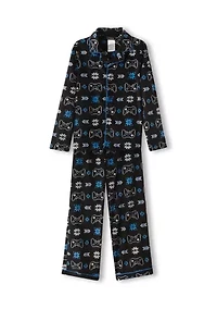 Boys 6-16 Controller Print Pajama Set