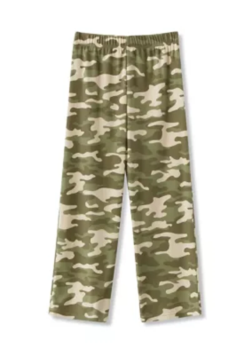 Boy 6-16 Long Color Block Raglan Sleeve Shirt and Camo Pants Pajama Set