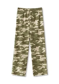 Boy 6-16 Long Color Block Raglan Sleeve Shirt and Camo Pants Pajama Set
