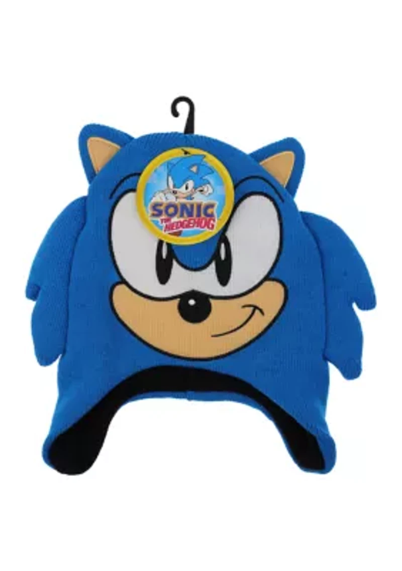 Sonic Earflap Hat and Gloves