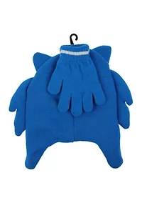 Sonic Earflap Hat and Gloves