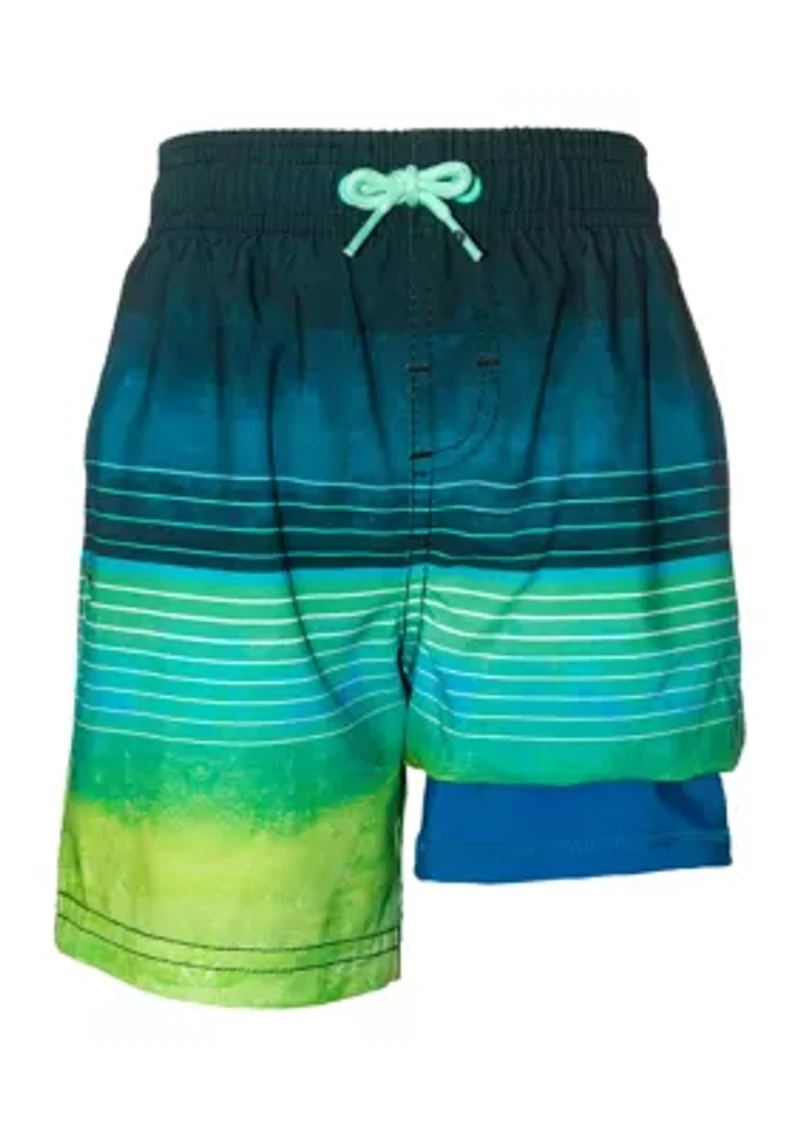 Boys 8-20 Stripe Swim Trunks