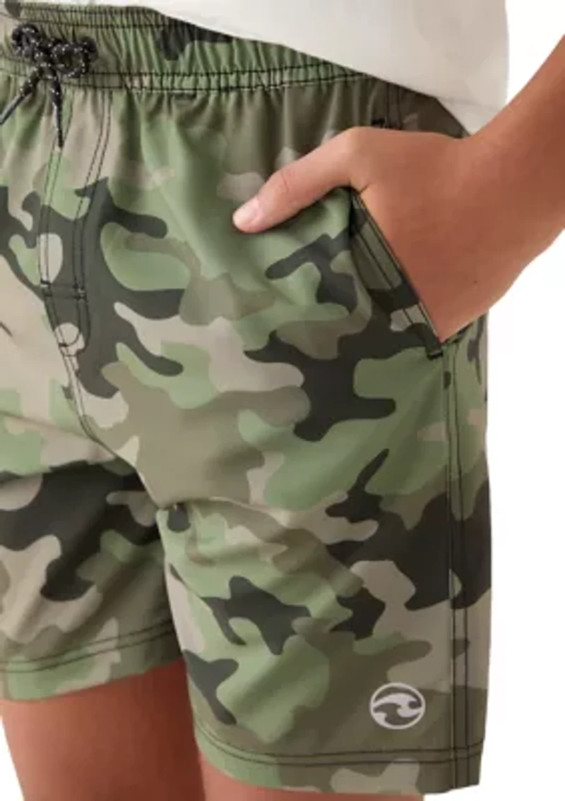 Boys 8-20 Camo Stretch Volley Swim Shorts