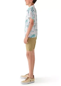 Boys 8-20 Palm Graphic Polo Shirt and Shorts Set