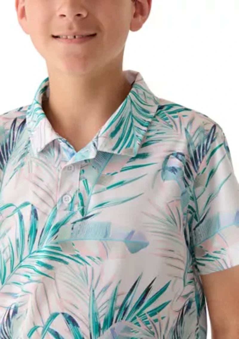 Boys 8-20 Palm Graphic Polo Shirt and Shorts Set