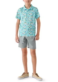 Boys 8-20 Dog Polo and Shorts Set