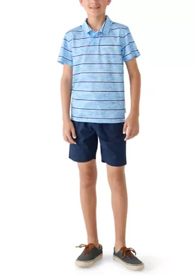Boys 8-20 Striped Polo and Shorts Set