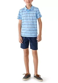 Boys 8-20 Striped Polo and Shorts Set