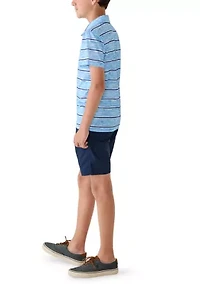 Boys 8-20 Striped Polo and Shorts Set