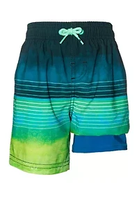Boys 4-7 Stripe Swim Trunks