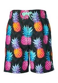 Boys 4-7 Pineapple Swim Trunks