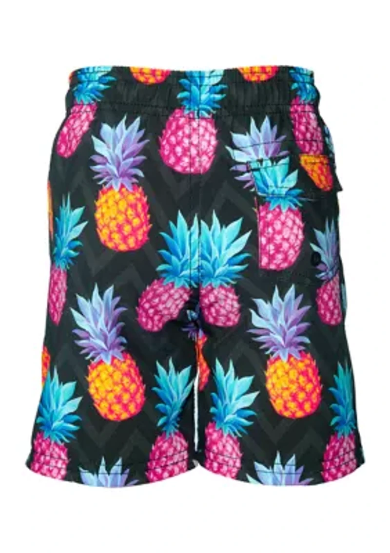 Boys 4-7 Pineapple Swim Trunks