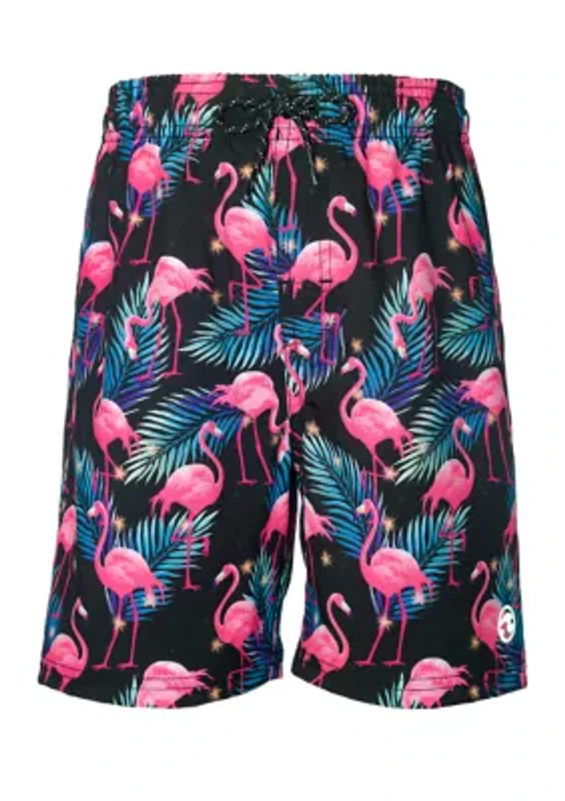 Boys 4-7 Flamingo Swim Trunks