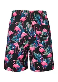 Boys 4-7 Flamingo Swim Trunks