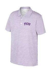 Boys 8-20 NCAA TCU Horned Frogs Feeder Stripe Polo Shirt