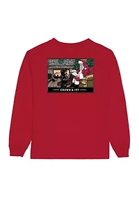 Boys 4-7 Santa and Dog Long Sleeve Graphic T-Shirt
