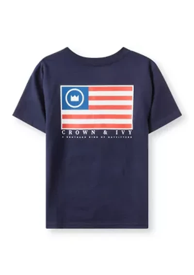 Boys 4-7 Flag Crown Short Sleeve T-Shirt