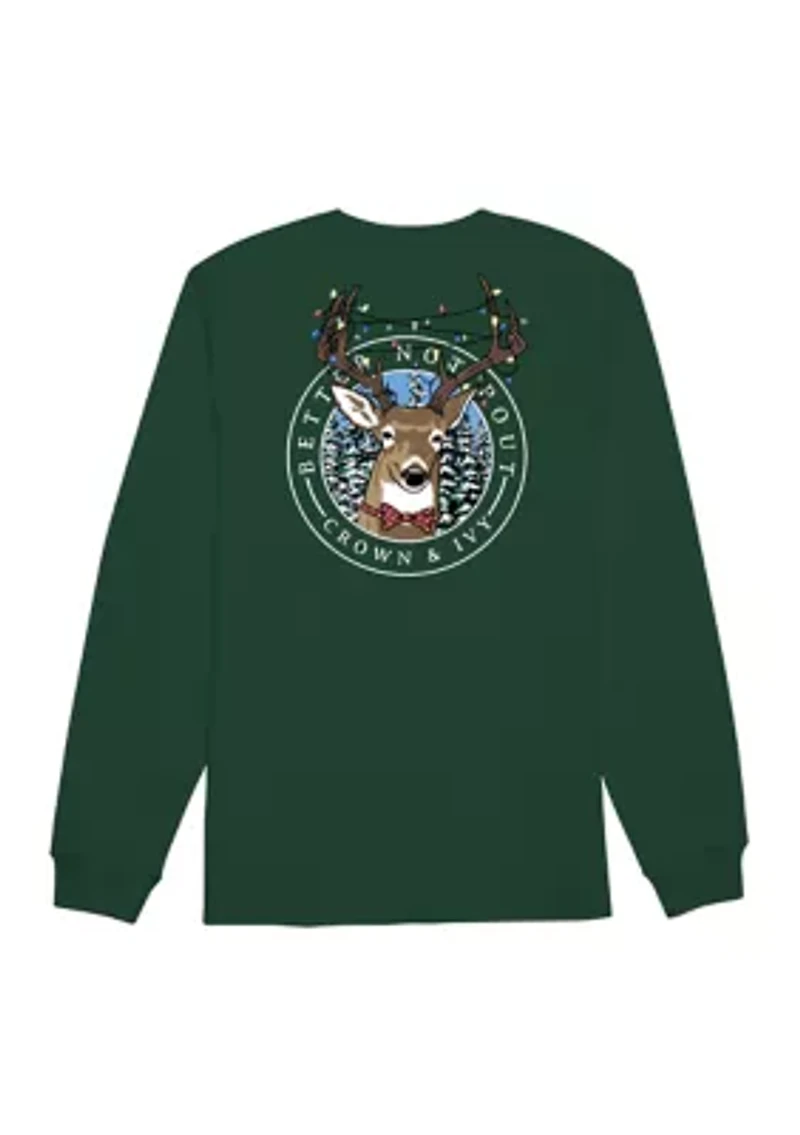 Boys 8-20 Reindeer Lights Long Sleeve Graphic T-Shirt
