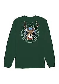 Boys 8-20 Reindeer Lights Long Sleeve Graphic T-Shirt