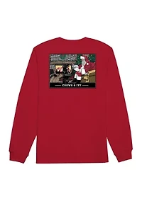 Boys 8-20 Santa & Dog Long Sleeve T-Shirt