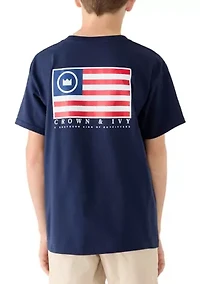 Boys 8-20 Flag Crown Graphic T-Shirt