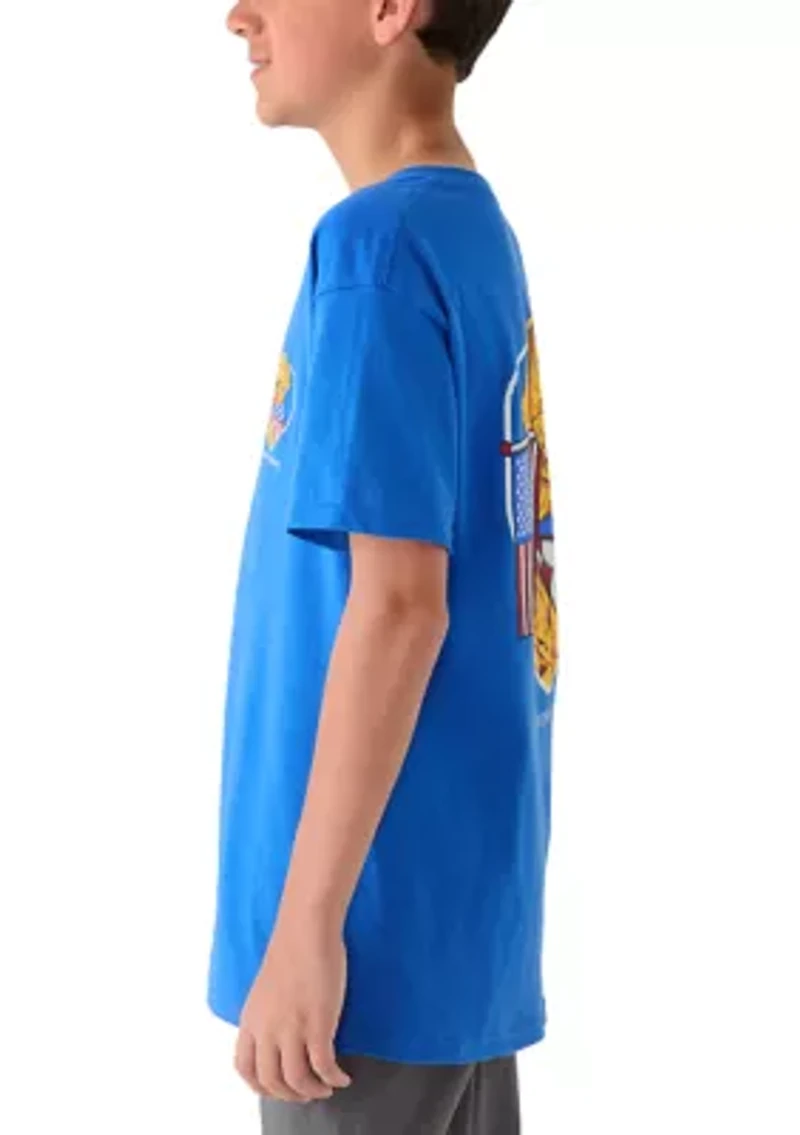 Boys 8-20 American Flag Dog Graphic Short Sleeve Shirt