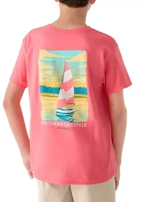 Boys 8-20 Sailboat Graphic Short Sleeve Shirt