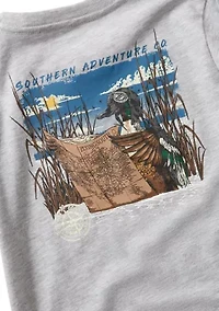 Boys 4-7 Duck Reading Map Long Sleeve T-Shirt