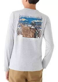 Boys 8-20 Duck Reading Map Long Sleeve T-Shirt