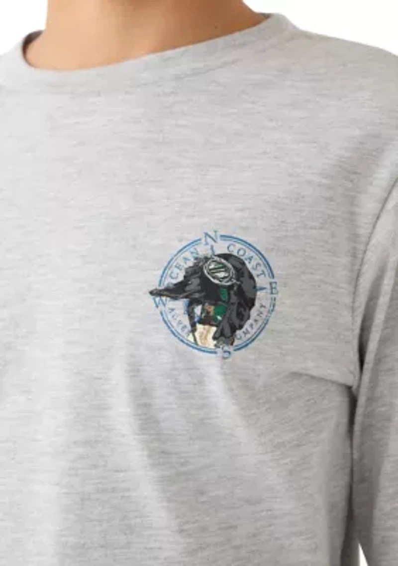 Boys 8-20 Duck Reading Map Long Sleeve T-Shirt