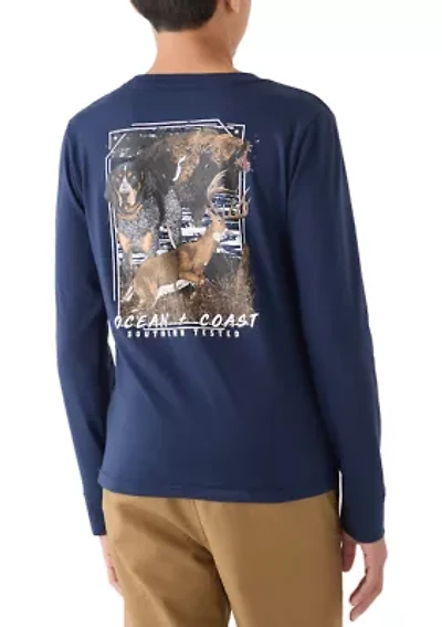 Boys 8-20 Dog, Bear, Deer Long Sleeve T-Shirt