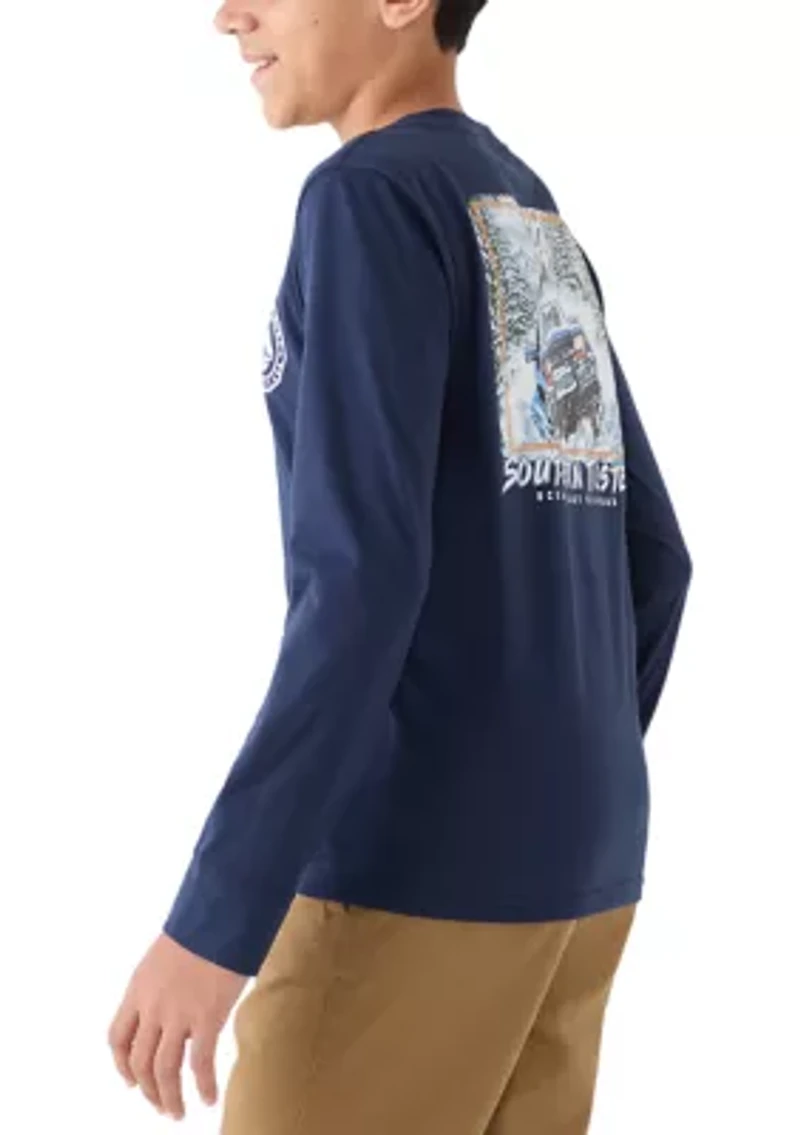 Boys 8-20 Mountain Snow Truck Long Sleeve T-Shirt