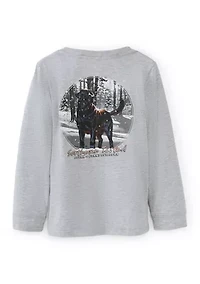 Boys 4-7 Dog Snow Long Sleeve T-Shirt