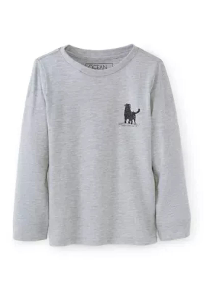 Boys 4-7 Dog Snow Long Sleeve T-Shirt